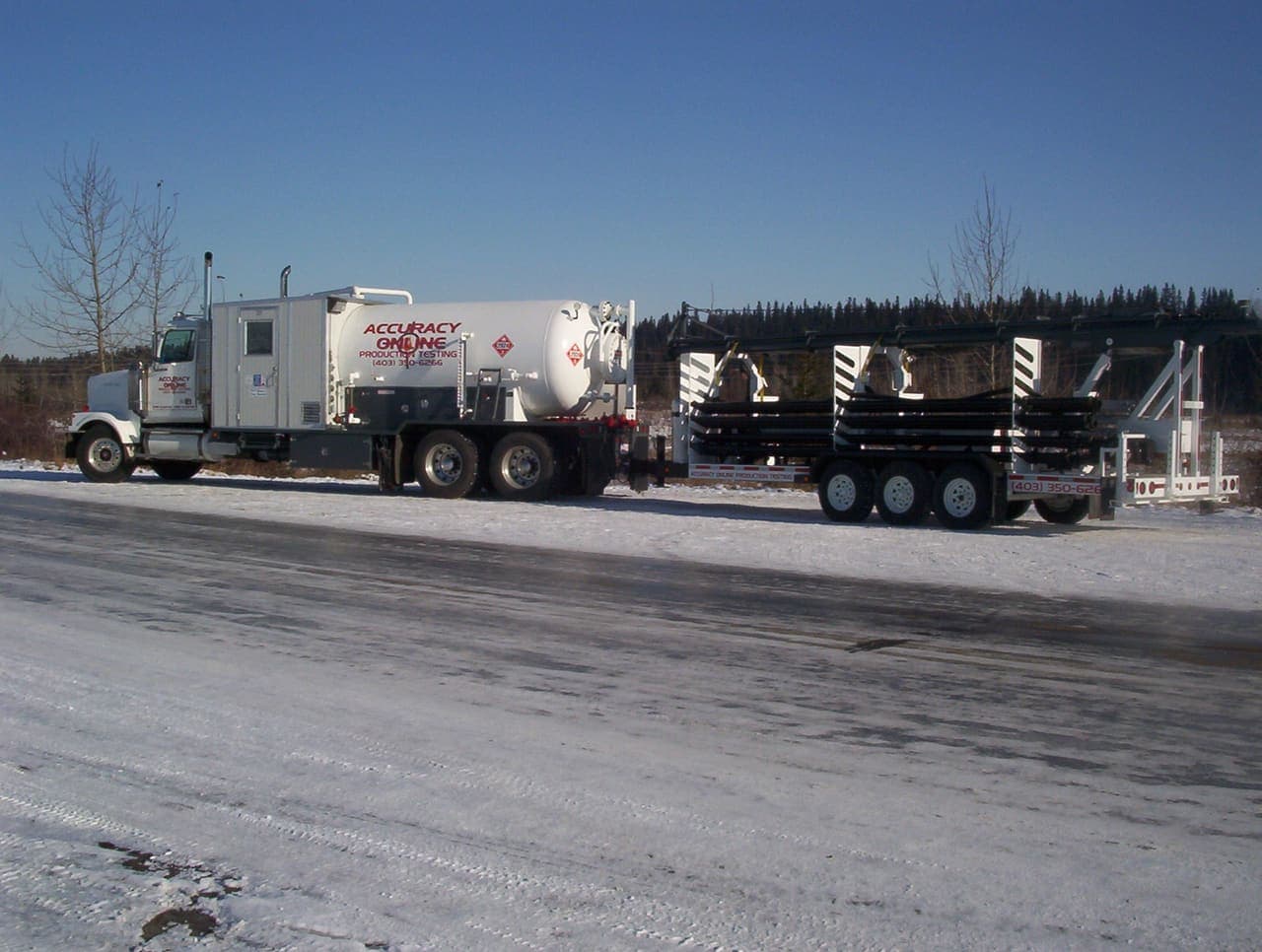 Accuracy Online PT 104 totally mobile separator unit and flow-line trailer
